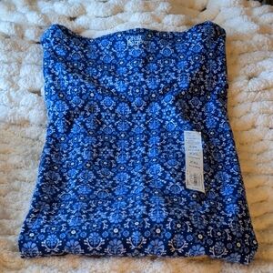 Croft & Barrow Navy Floral Cotton Top